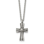 Antiqued Cross Stainless Steel Cable Chain Necklace 1.5mm