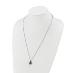 Antiqued Cross Stainless Steel Cable Chain Necklace 1.5mm 24.5in
