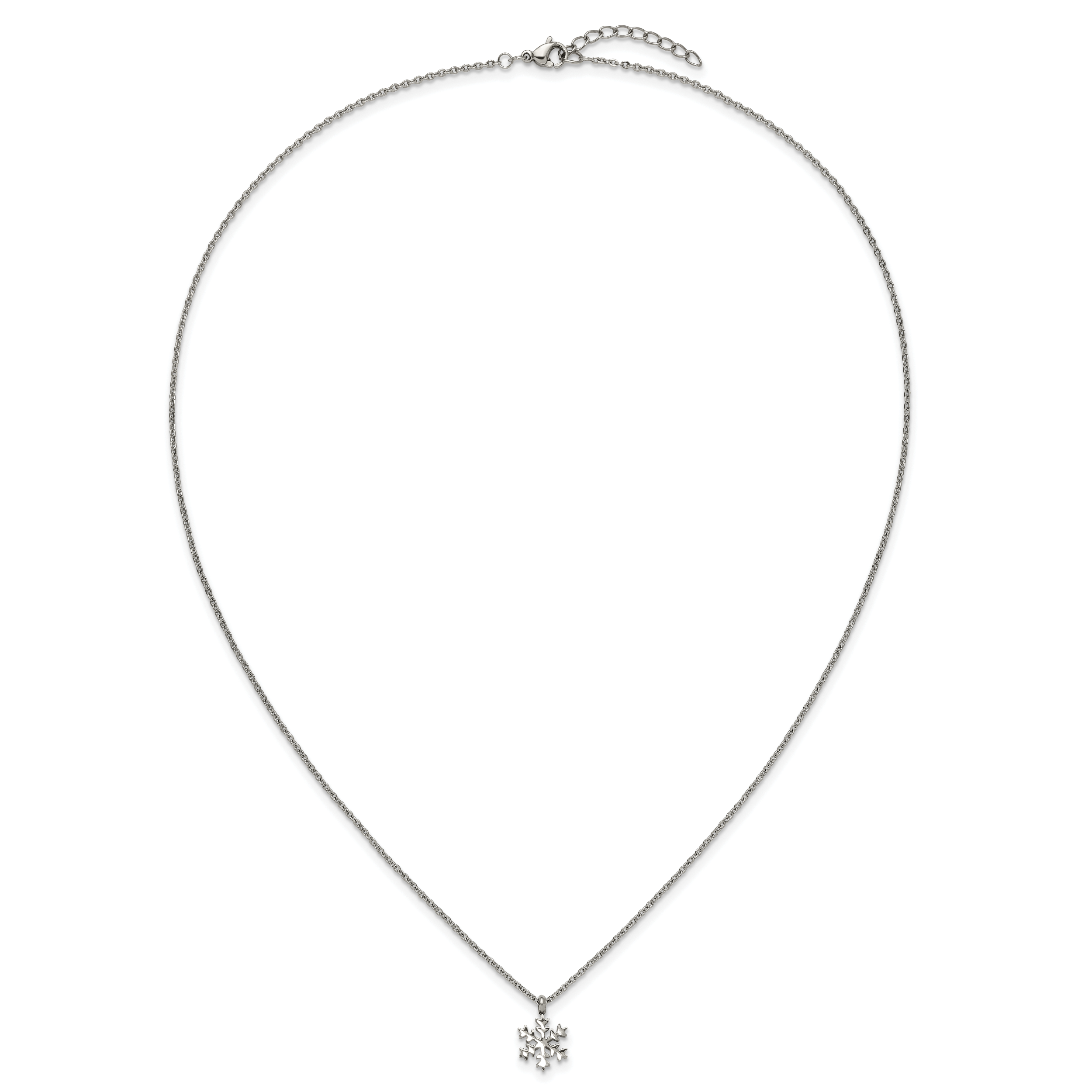 Polished Stainless Steel Cable Chain Pendant Necklace 1.5mm