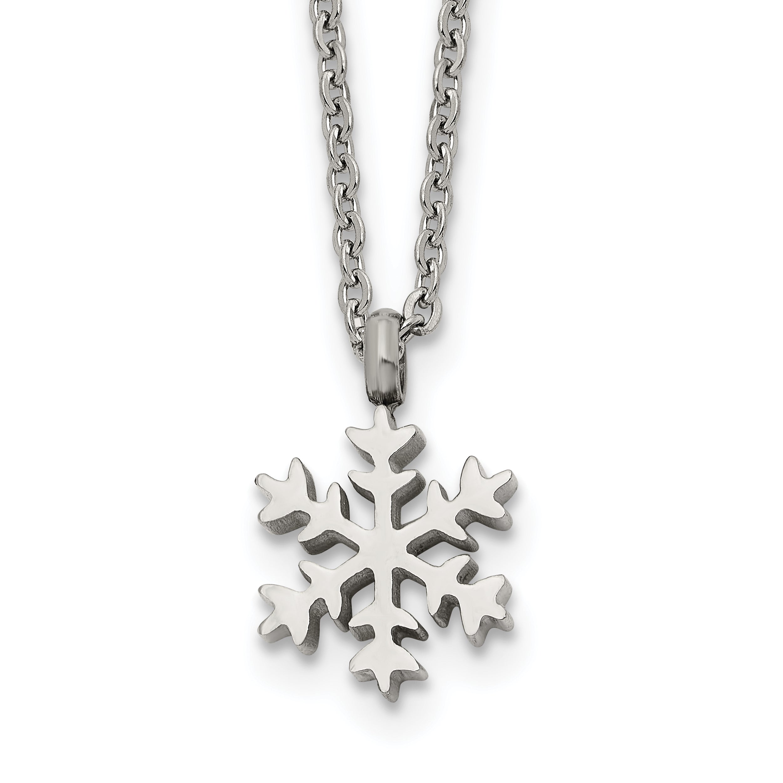 Polished Stainless Steel Cable Chain Pendant Necklace 1.5mm Main image