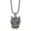 Polished Owl Stainless Steel Box Chain Pendant Necklace 1.82mm