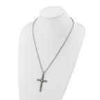 Men's Antiqued Cross Stainless Steel Cable Chain Necklace 3.4mm