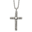 Men's Antiqued Cross Stainless Steel Cable Chain Necklace 3.4mm