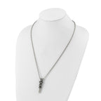 Men's Antiqued Crown Stainless Steel Cable Chain Pendant Necklace 3.5mm