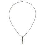 Men's Antiqued Crown Stainless Steel Cable Chain Pendant Necklace 3.5mm