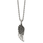 Men's Antiqued Wing Stainless Steel Cable Chain Pendant Necklace 3.5mm