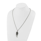 Men's Antiqued Wing Stainless Steel Cable Chain Pendant Necklace 3.5mm
