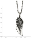 Men's Antiqued Wing Stainless Steel Cable Chain Pendant Necklace 3.5mm