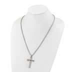 Men's Polished Cross Stainless Steel Box Chain Necklace 2.9mm