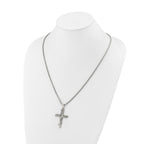 Polished Cross Stainless Steel Box Chain Necklace 2.9mm