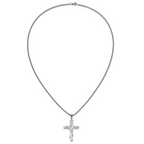 Polished Cross Stainless Steel Box Chain Necklace 2.9mm