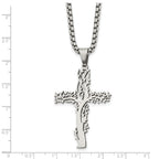 Polished Cross Stainless Steel Box Chain Necklace 2.9mm
