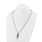 Men's Antiqued Arrow Stainless Steel Box Chain Pendant Necklace 2.5mm