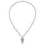 Men's Antiqued Arrow Stainless Steel Box Chain Pendant Necklace 2.5mm