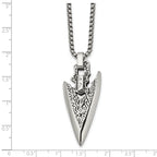 Men's Antiqued Arrow Stainless Steel Box Chain Pendant Necklace 2.5mm