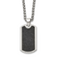 Men's Polished Dog Tag Stainless Steel Spiga (Wheat) Chain Pendant Necklace 3mm