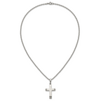 Men's Polished Cross Stainless Steel Cable Chain Necklace 3mm