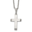 Men's Polished Cross Stainless Steel Cable Chain Necklace 3mm