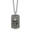 Men's Antiqued Skull Stainless Steel Cable Chain Pendant Necklace 3mm