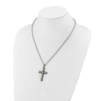 Men's Antiqued Cross Stainless Steel Cable Chain Necklace 3mm