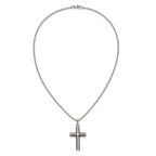 Men's Antiqued Cross Stainless Steel Cable Chain Necklace 3mm