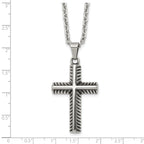 Men's Antiqued Cross Stainless Steel Cable Chain Necklace 3mm