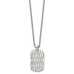 Men's Polished Dog Tag Stainless Steel Cable Chain Pendant Necklace 3mm