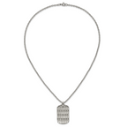 Men's Polished Dog Tag Stainless Steel Cable Chain Pendant Necklace 3mm