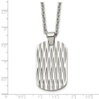 Men's Polished Dog Tag Stainless Steel Cable Chain Pendant Necklace 3mm