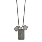 Men's Antiqued Dog Tag Stainless Steel Cable Chain Pendant Necklace 2.5mm