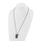 Men's Antiqued Dog Tag Stainless Steel Cable Chain Pendant Necklace 2.5mm