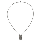 Men's Antiqued Dog Tag Stainless Steel Cable Chain Pendant Necklace 2.5mm