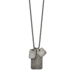 Men's Antiqued Dog Tag Stainless Steel Cable Chain Pendant Necklace 2.5mm