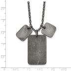 Men's Antiqued Dog Tag Stainless Steel Cable Chain Pendant Necklace 2.5mm