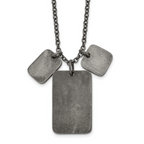 Men's Antiqued Dog Tag Stainless Steel Cable Chain Pendant Necklace 2.5mm
