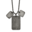 Men's Antiqued Dog Tag Stainless Steel Cable Chain Pendant Necklace 2.5mm