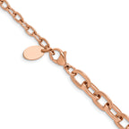 Polished Rose-Tone Stainless Steel Cable Chain Necklace 6.5mm