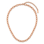 Polished Rose-Tone Stainless Steel Cable Chain Necklace 6.5mm