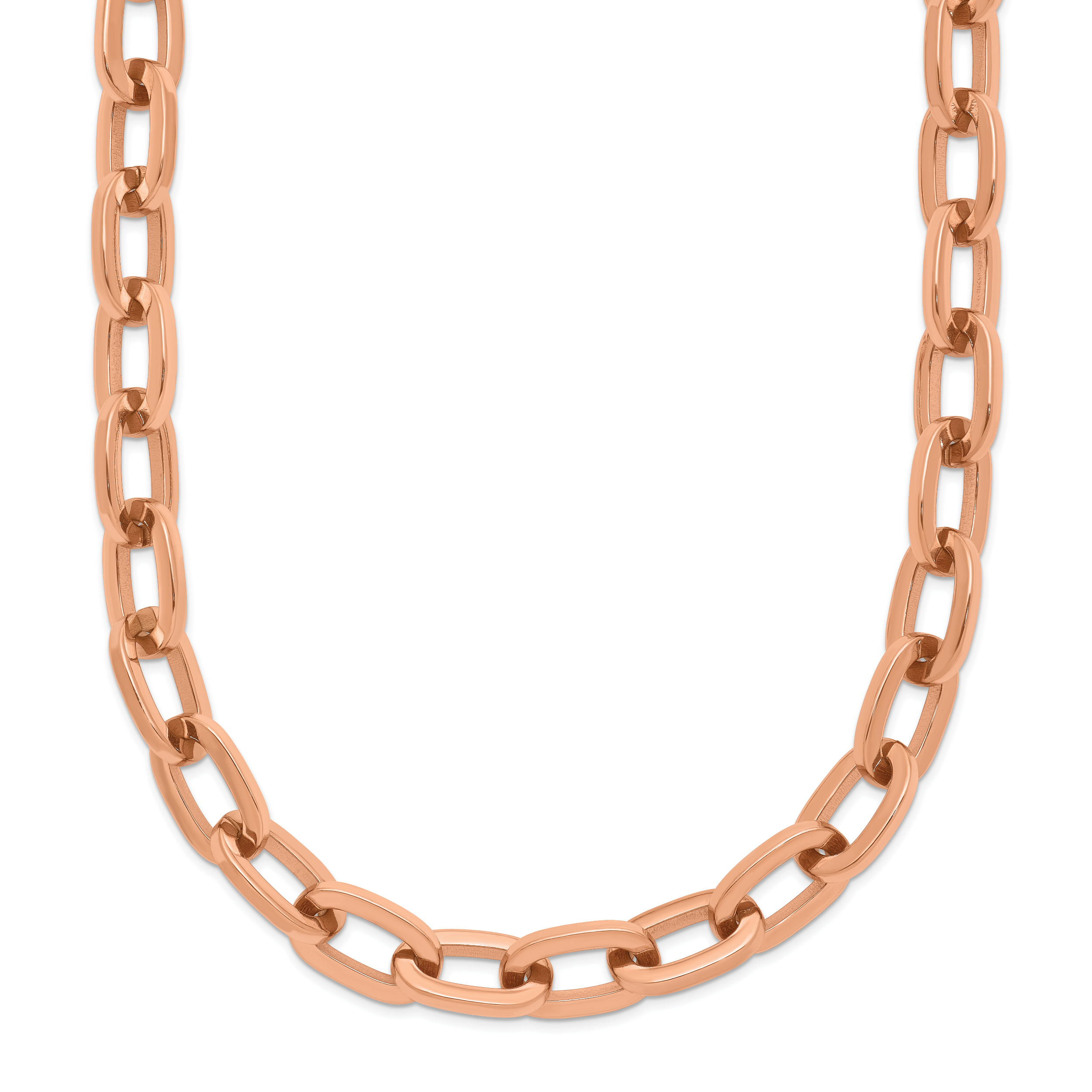 Polished Rose-Tone Stainless Steel Cable Chain Necklace 6.5mm Main image