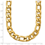 Polished Gold-Tone Stainless Steel Figaro Chain Necklace 9mm