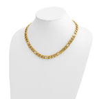 Polished Gold-Tone Stainless Steel Figaro Chain Necklace 9mm
