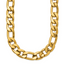 Polished Gold-Tone Stainless Steel Figaro Chain Necklace 9mm