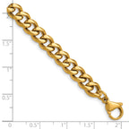 Polished Gold-Tone Stainless Steel Curb Chain Necklace 7mm