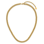 Polished Gold-Tone Stainless Steel Curb Chain Necklace 7mm