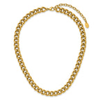 Polished Gold-Tone Stainless Steel Curb Chain Necklace 9mm