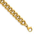 Polished Gold-Tone Stainless Steel Curb Chain Necklace 9mm