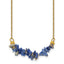 Gold-Tone Polished Blue Sodalite Stainless Steel Cable Chain Necklace 1.5mm