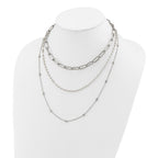 Polished Freshwater Cultured Pearl Stainless Steel Paperclip Chain Necklace 7mm