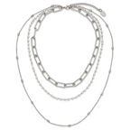 Polished Freshwater Cultured Pearl Stainless Steel Paperclip Chain Necklace 7mm