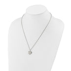 Polished Heart Stainless Steel Cable Chain Pendant Necklace 1.5mm
